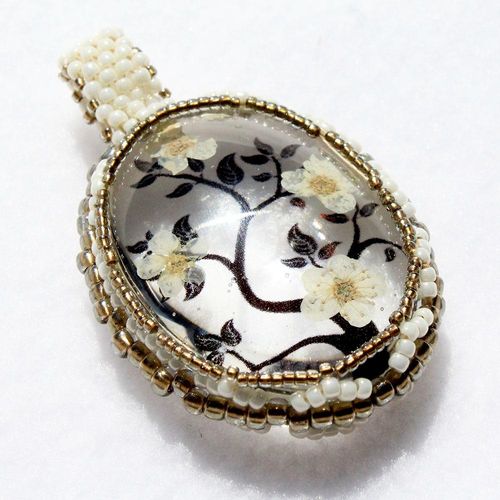 Blossom Cabochon Kit gold diamond jewelry making kit — DIY set with beads and instructions for creating handmade jewelry