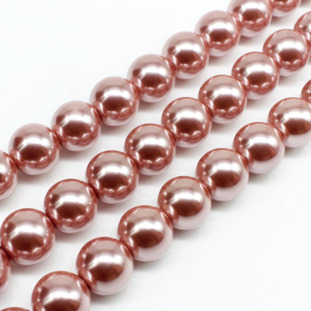 Glass Pearl Round Beads 10mm Vintage Rose Craft Hobby And Jewellery Supplies Totally Beads 0273