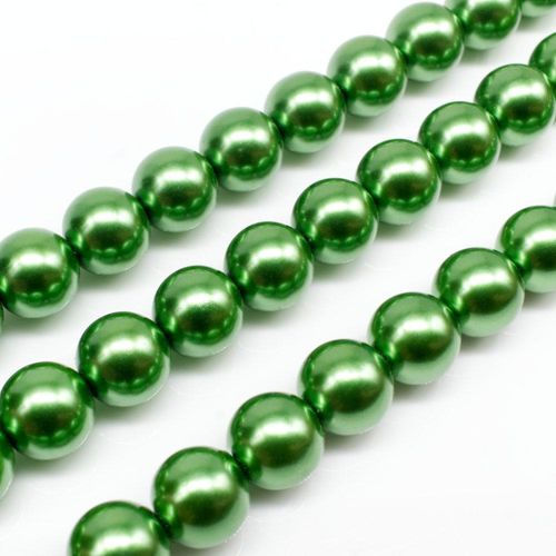 Glass Pearl Round Beads 10mm - Fresh Green