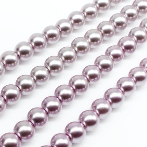 Glass Pearl Round Beads 6mm - Rosewood