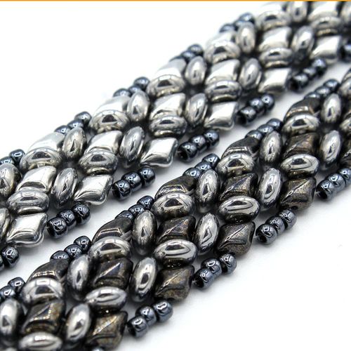 Marylin Bracelet Makes 2 silver hematite bracelet making kit — DIY set with beads and instructions for creating handmade jewelry
