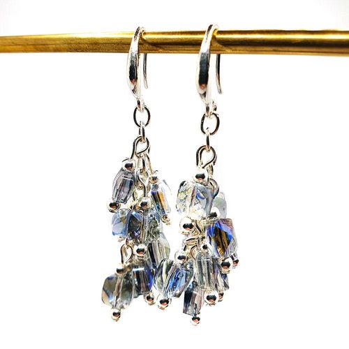 Tara Crystal Earrings electric blue earring making kit — DIY set with beads and instructions for creating handmade jewelry