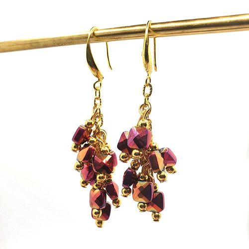 Tara Crystal Earrings mermaid pink earring making kit — DIY set with beads and instructions for creating handmade jewelry