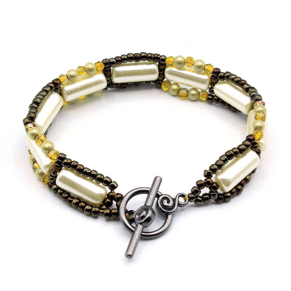 Phoebe Bracelet ivory rainbow bracelet making kit — DIY set with beads and instructions for creating handmade jewelry