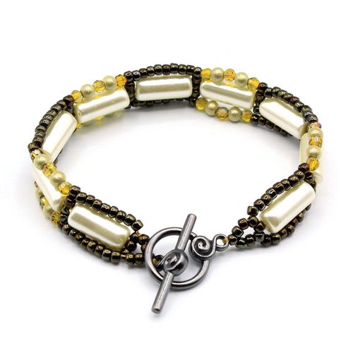 Phoebe Bracelet ivory rainbow bracelet making kit — DIY set with beads and instructions for creating handmade jewelry