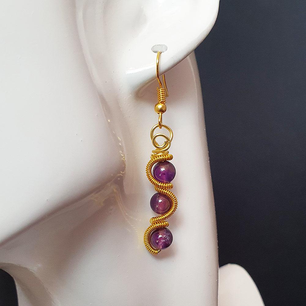 Precious Wave Earrings amethyst earring making kit — DIY set with beads and instructions for creating handmade jewelry