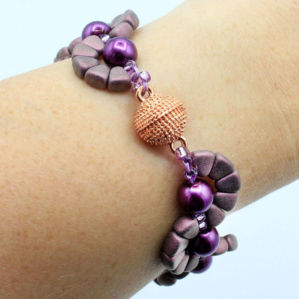 Maree Beaded Bracelet Make 3 frosted grape bracelet making kit — DIY set with beads and instructions for creating handmade jewelry