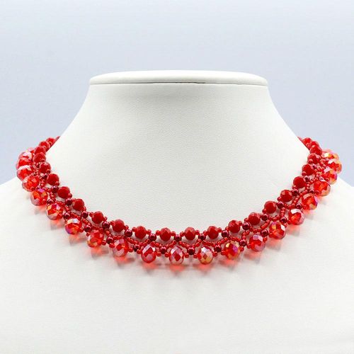 Christina Necklace relentless red necklace making kit — DIY set with beads and instructions for creating handmade jewelry