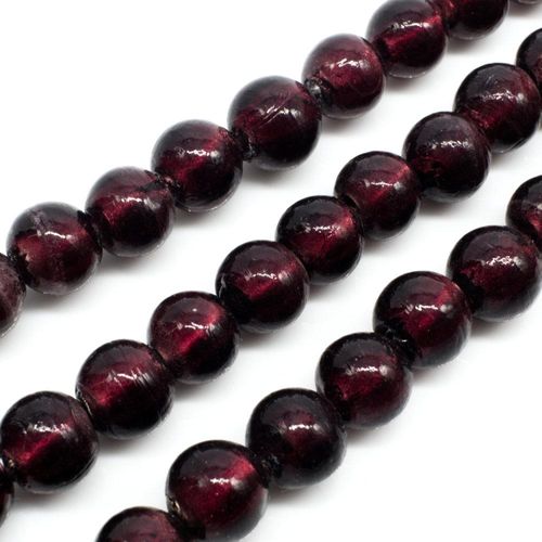 Silver Foil Round Beads 10mm 40pcs Dark Amethyst for jewellery making