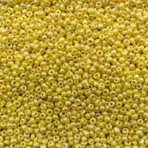 Seed Beads Opaque Rainbow Yellow - Size 11 100g
