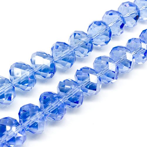 14mm crystal beads light blue, pack of 16 — faceted for jewelry making and beadwork