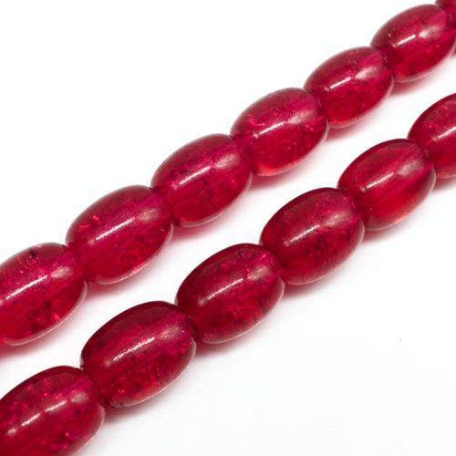 Crackle Barrel Beads 12x16mm Red 25pcs for jewellery making