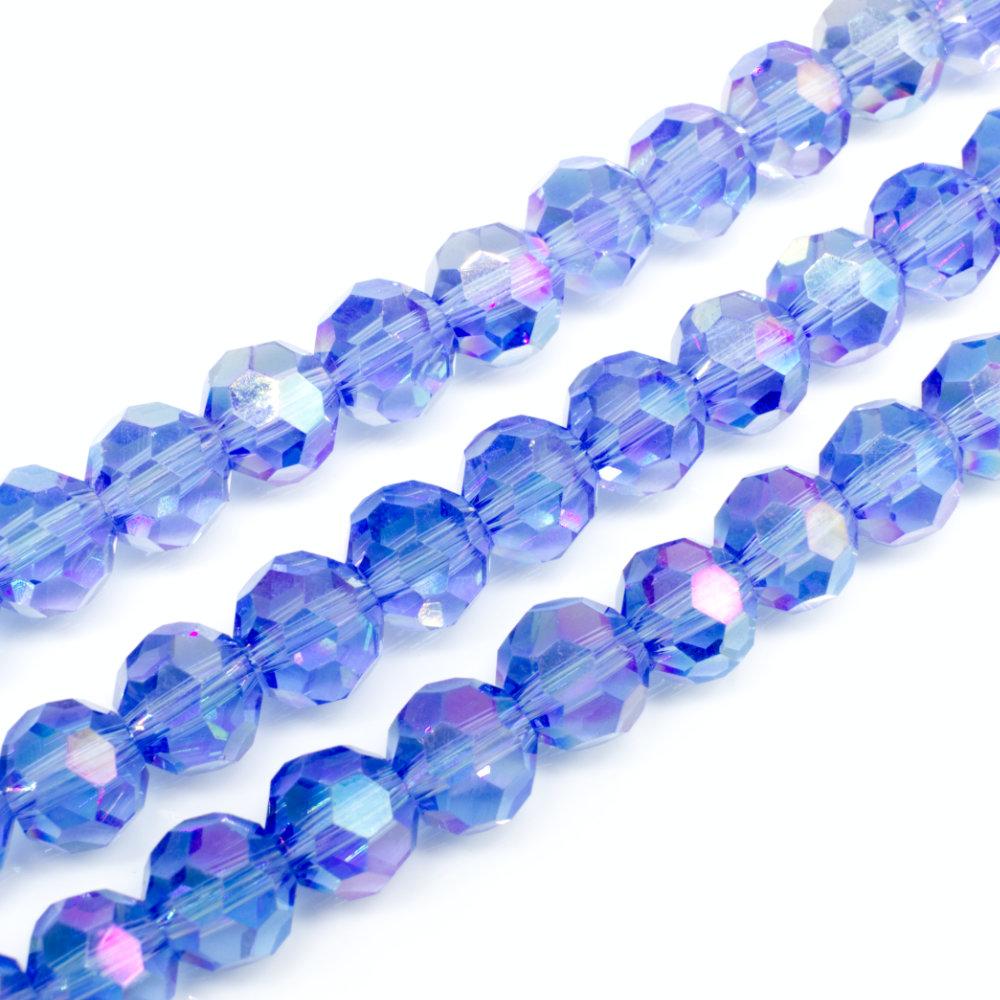 8mm crystal beads light blue ab — AB finish, faceted for jewelry making and beadwork
