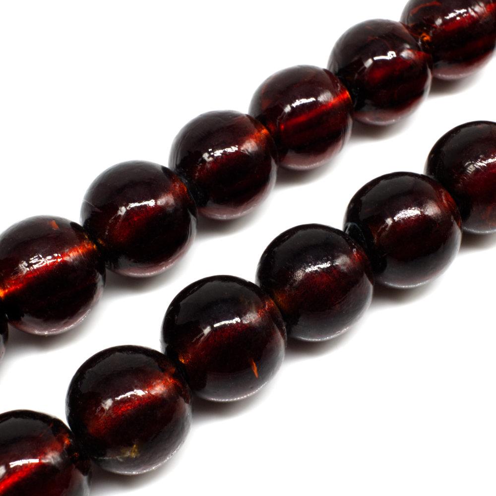 Silver Foil Round Beads 17mm 20pcs Brown for jewellery making