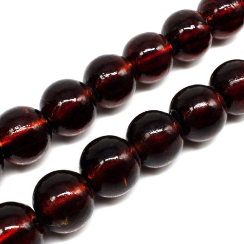 Silver Foil Round Beads 17mm 20pcs Brown for jewellery making