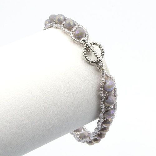 Amelia Bracelet Makes 3 opal silver grey bracelet making kit — DIY set with beads and instructions for creating handmade jewelry