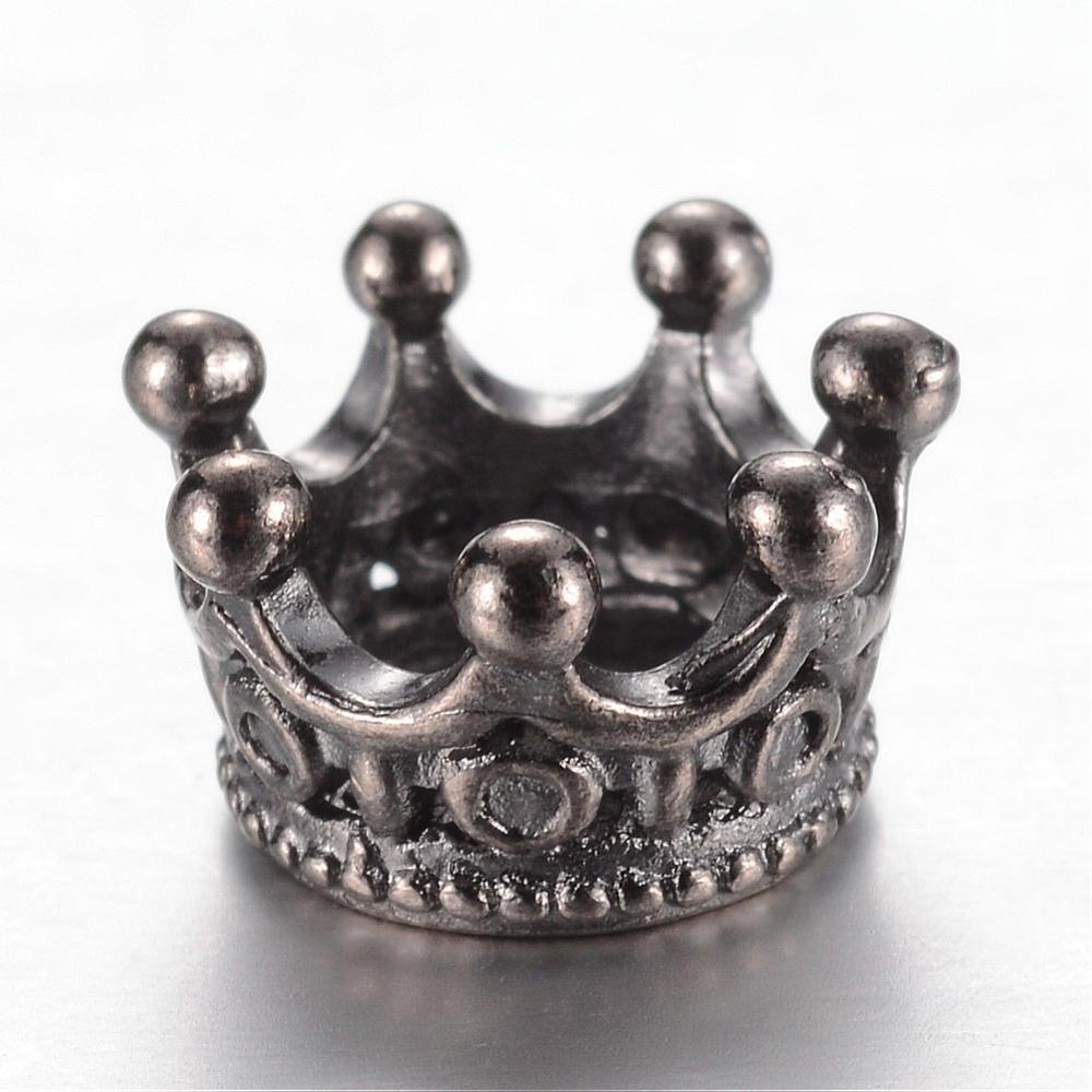 Metal Bead Crown 10mm 1pc Gunmetal for jewellery making