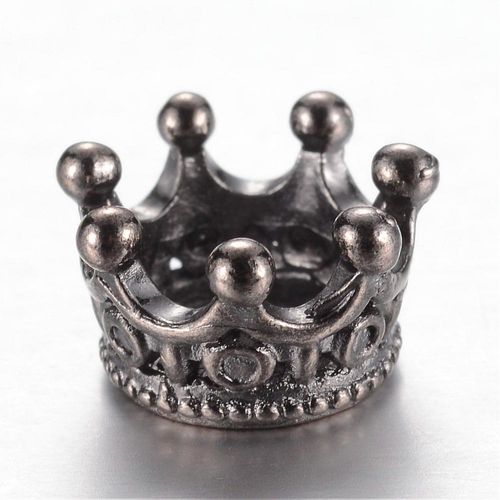 Metal Bead Crown 10mm 1pc Gunmetal for jewellery making