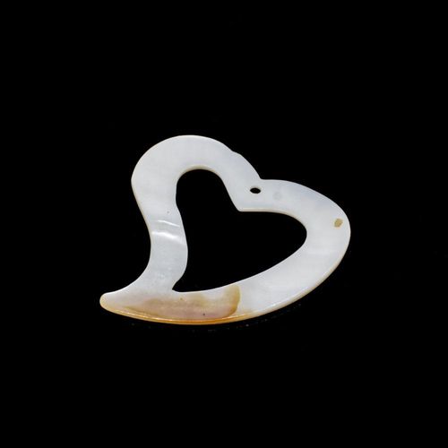 Shell Pendant Heart with hole 42mm for jewellery making