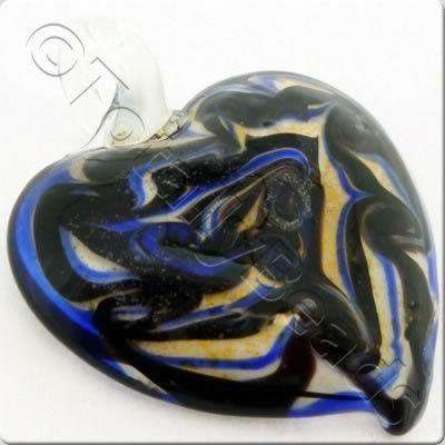 Lampwork Pendant - Heart 42mm - LPB38