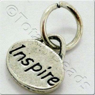 Tibetan Silver Message Tag/Charm - Inspire 5pcs