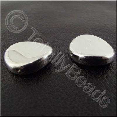 Metalised Acrylic Lentil Bead - 13mm - Silver 40pcs