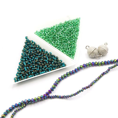BC 2023 WK 3: Cubic Right Angle Weave Rainbow Teal 3x4mm for jewellery making