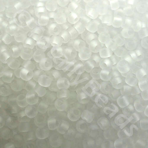 Toho Size 8 Seed Beads 10g - Trans Frosted Crystal