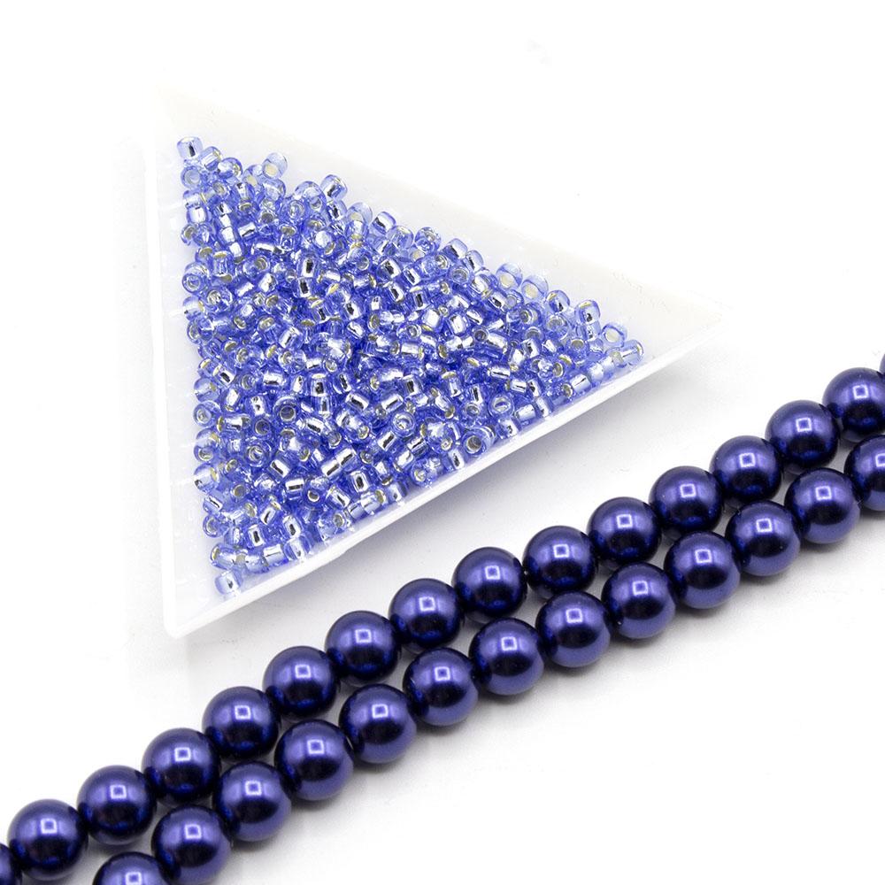 Aimee Necklace cobalt sapphire necklace making kit — DIY set with beads and instructions for creating handmade jewelry