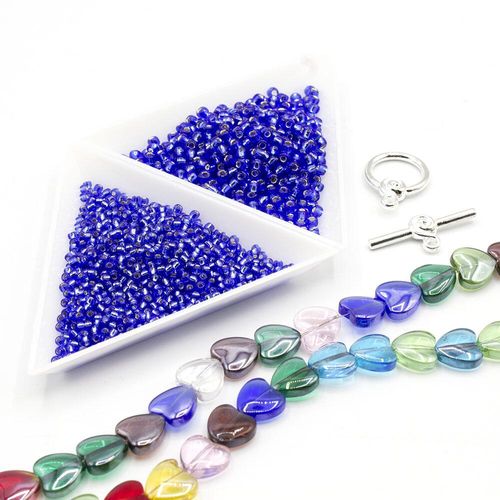 Valentina Necklace sapphire necklace making kit — DIY set with beads and instructions for creating handmade jewelry