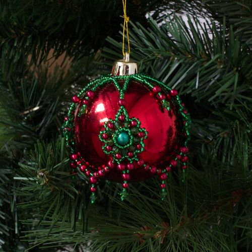 Azalea Bauble Zoom 28/2 red jewelry making kit — DIY set with beads and instructions for creating handmade jewelry
