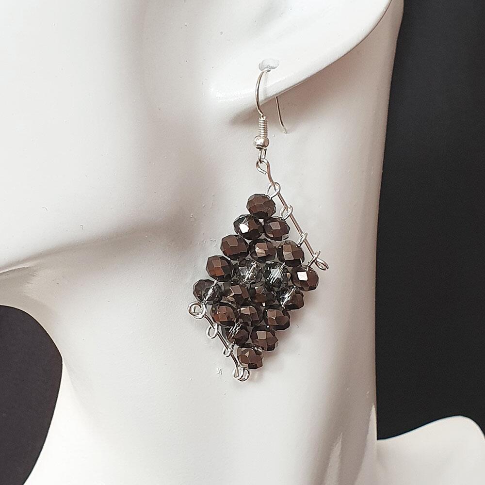 Hallie Earrings black diamond earring making kit — DIY set with beads and instructions for creating handmade jewelry