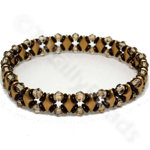 GemDuo Sparkle Bracelets golden bronze bracelet making kit — DIY set with beads and instructions for creating handmade jewelry