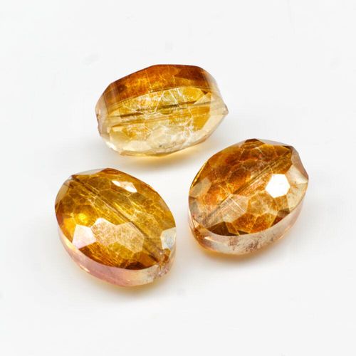 16mm crystal beads burnt orange, pack of 8 — faceted for jewelry making and beadwork