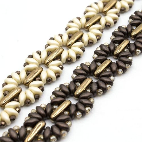 Marguerite Bracelet Makes 2 dark bronze sand bracelet making kit — DIY set with beads and instructions for creating handmade jewelry