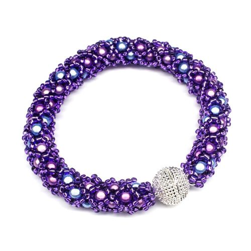 Nina Bracelets purple blue bracelet making kit — DIY set with beads and instructions for creating handmade jewelry