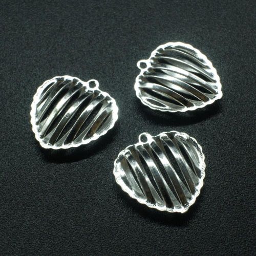 Hollow Heart Charm 15mm 12pc for jewellery making