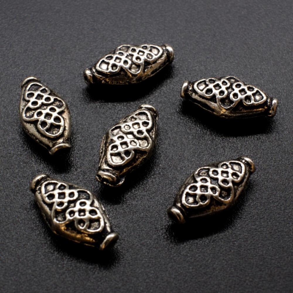 Metal Bead Oval 15mm 12pcs Antique Silver for jewellery making