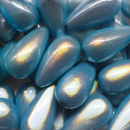 Miracle Bead 23mm Drop Aqua 6pcs for jewellery making