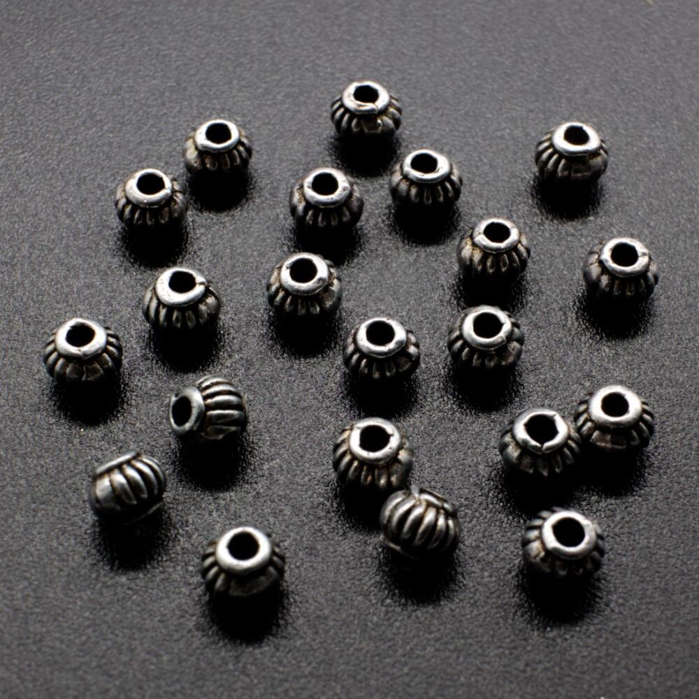 Antique Silver Metal Bead Rondelle 5x4mm 30pcs for jewellery making