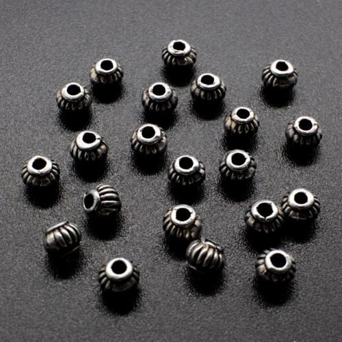 Antique Silver Metal Bead Rondelle 5x4mm 30pcs for jewellery making