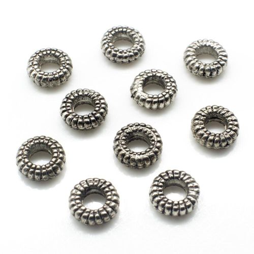 Metal Bead Disc 7.5mm 20pcs Antique Silver for jewellery making