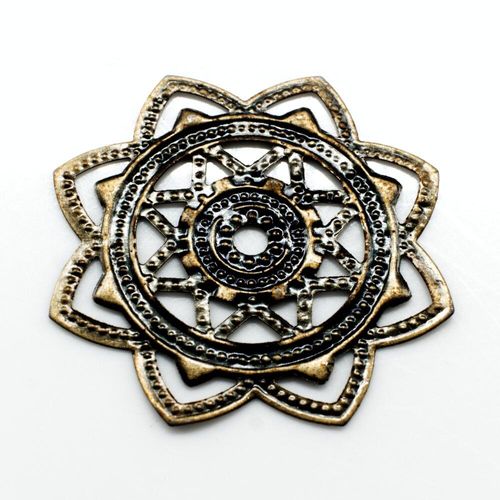 Iron Bronze Filigree 8 Point Ring 28mm 10pcs for jewellery making