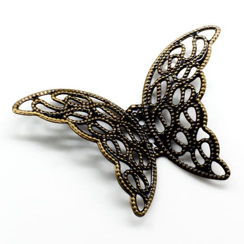 Iron Bronze Filigree Butterfly 37mm 10pcs for jewellery making