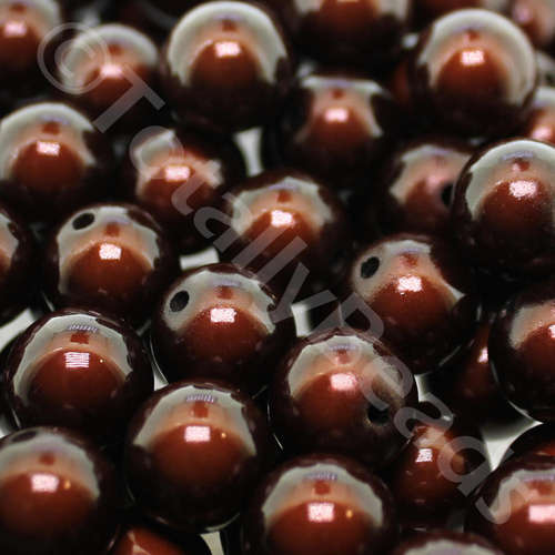 14mm Miracle acrylic round beads 14mm round dark brown 16pcs — pack of 16, reflective 3D-effect beads ideal for jewelry making, crafts, a…