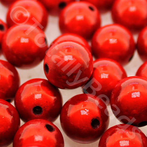 16mm Miracle acrylic round beads 16mm round red 10pcs — pack of 10, reflective 3D-effect beads ideal for jewelry making, crafts, and deco…
