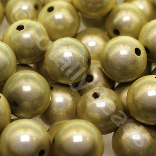 16mm Miracle acrylic round beads 16mm round gold 10pcs — pack of 10, reflective 3D-effect beads ideal for jewelry making, crafts, and dec…