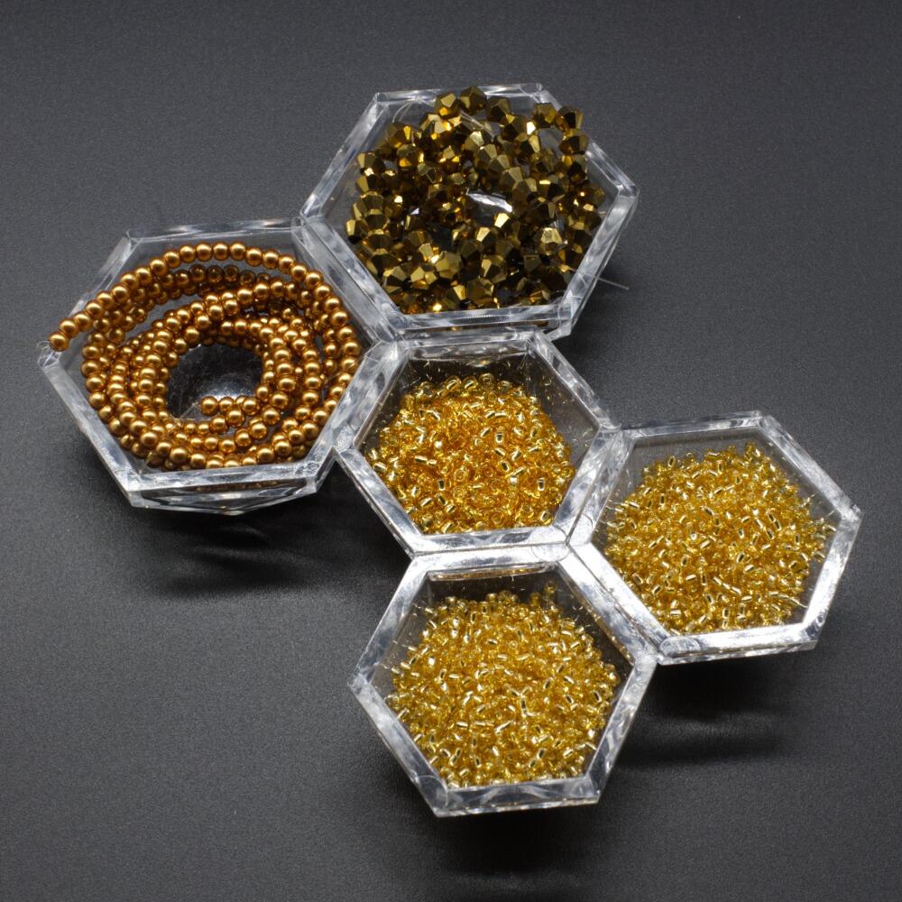 Yasmin Bauble Zoom 25/4 gold jewelry making kit — DIY set with beads and instructions for creating handmade jewelry