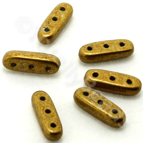 10mm Czech glass glass beads spicy mustard — pack of 30, high-quality two-hole beads ideal for jewelry making, bead weaving, and crafts