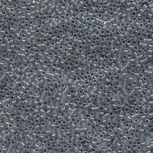 size 11 Miyuki Delica seed beads db081 lined dark grey ab 5g — 5g pack, premium Japanese cylinder beads perfect for bead weaving, embroid…